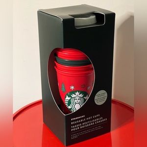 ♥️NEW💚Starbucks Holiday Color Changing Reusable Hot Cups Box Set of 6